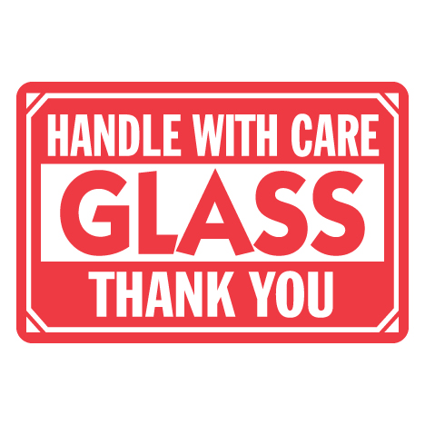 2″ x 3″ Handle with Care Glass Label