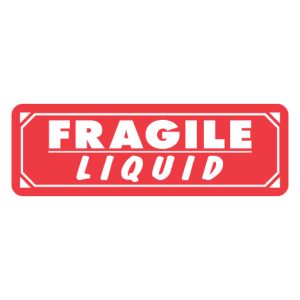 1" x 3" Fragile Liquid Label