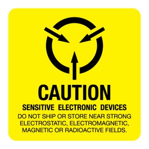 2" x 2" Caution Sensitive Electronic Devices DO NOT SHIP OR STORE Label