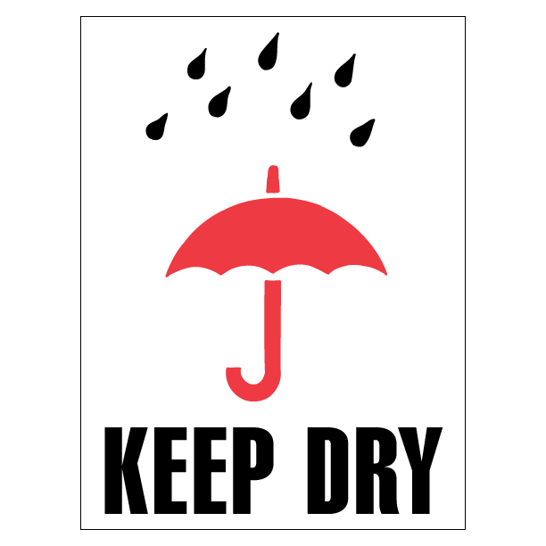 3″ x 4″ International Pictorial Keep Dry Label