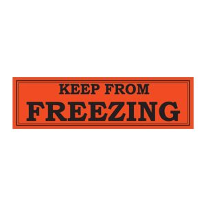 2" x 7" Keep From Freezing Fluorescent Label