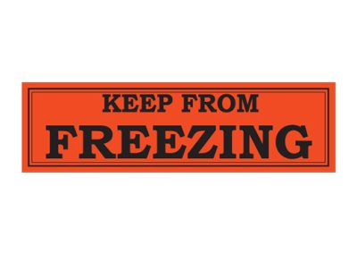 2″ x 7″ Keep From Freezing Fluorescent Label