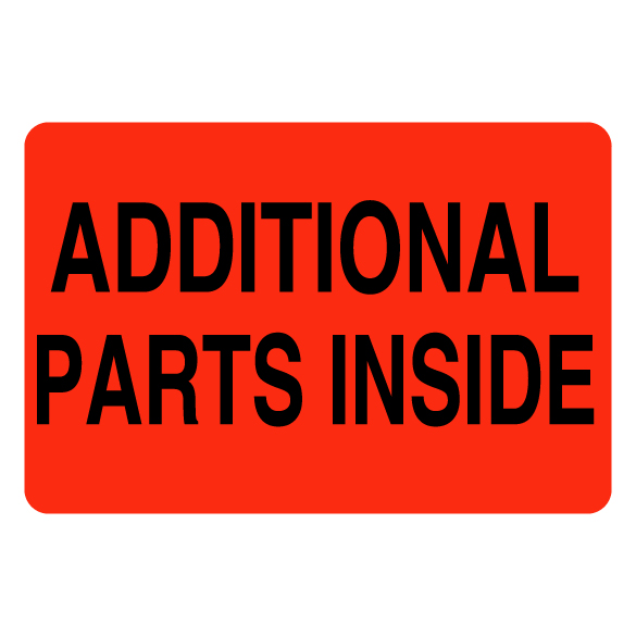 2″ x 3″ Additional Parts Inside (Red) Label