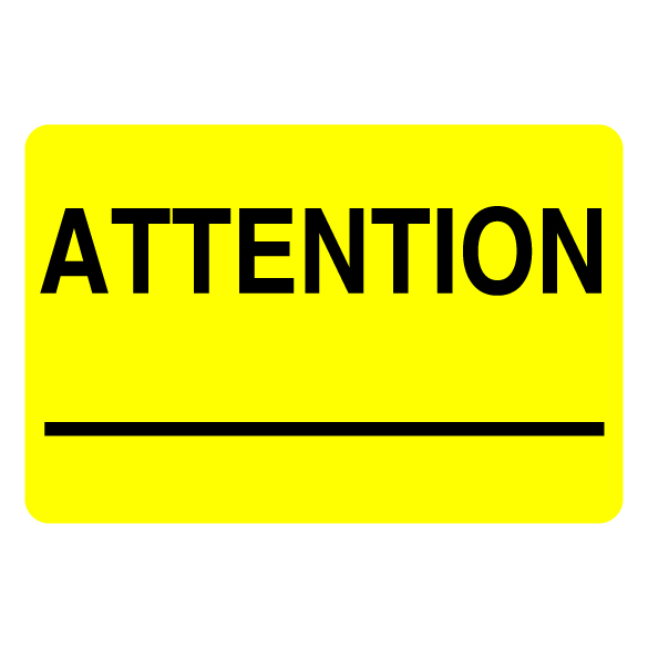 2″ x 3″ Attention ____ Label