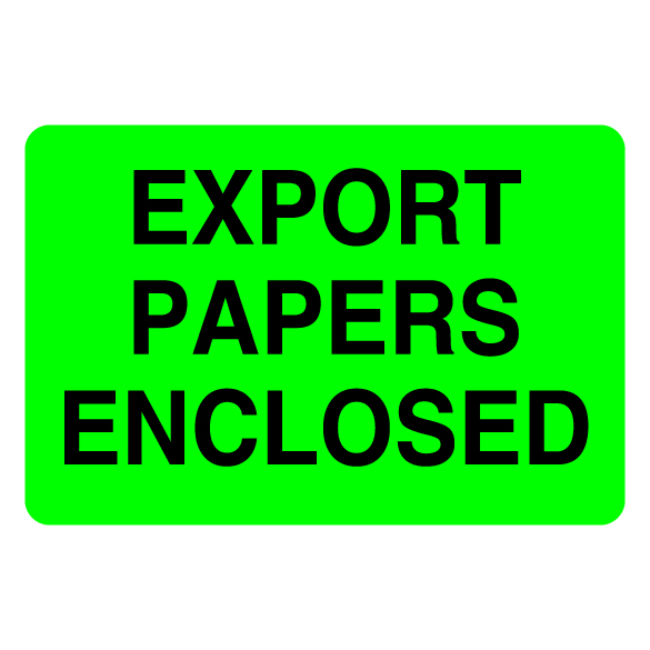 2″ x 3″ Export Papers Enclosed Label