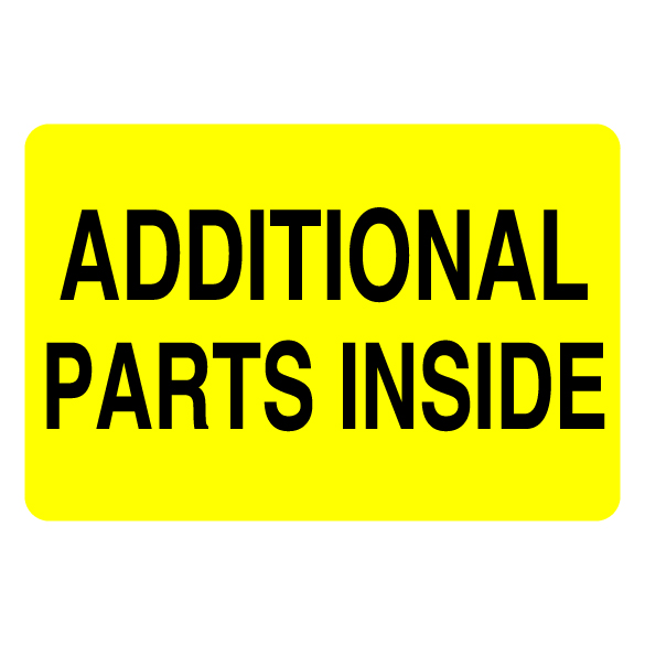 2″ x 3″ Additional Parts Inside (Yellow) Label