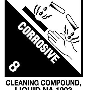 4" x 4.75" Corrosive Cleaning Compound Liquid NA 1993 Label