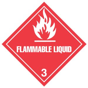 4" x 4" Flammable Liquid Label