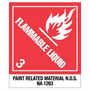 X Flammable Liquid Paint Related Material N O S Na Label